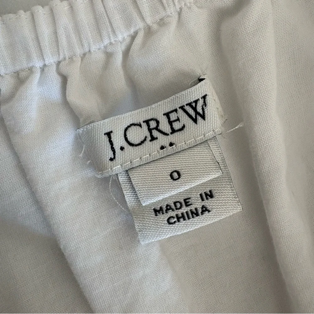 J. Crew Ruffle shoulder A line dress white size 0 100% cotton